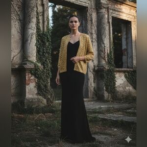 Exquisite Gold Sequin Vintage Cardigan Sweater